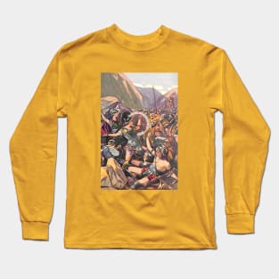 300 Spartan Warriors Fighting To The Last Long Sleeve T-Shirt